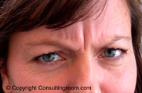 Frowning Before Botox Treatment