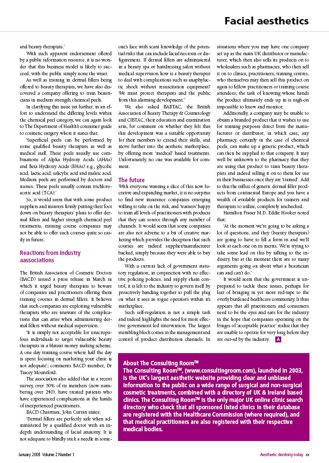 Aesthetic Dentistry Today - The Future of Injectables and Peels - Page 4