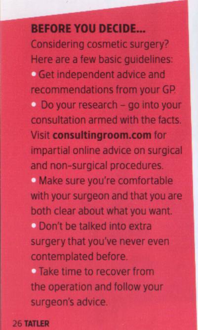 Tatler Anti-Ageing & Cosmetic Surgery Guide