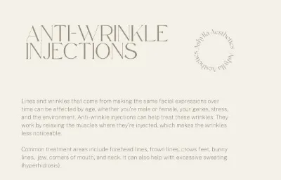 Anti-wrinkle treatment information