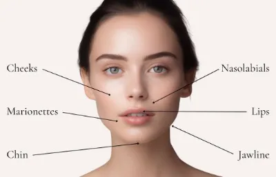 dermal filler treatment areas