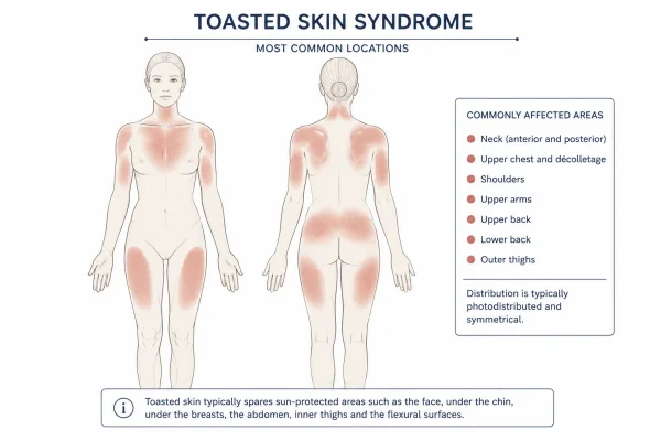 Toasted Skin Syndrome Common Locations