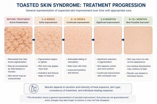Toasted Skin Syndrome Treatment Progression