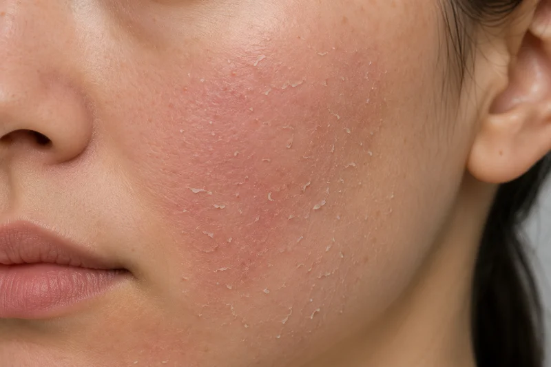 Close-up of dry, peeling skin