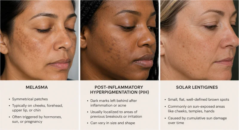 Skin pigmentation conditions infographic