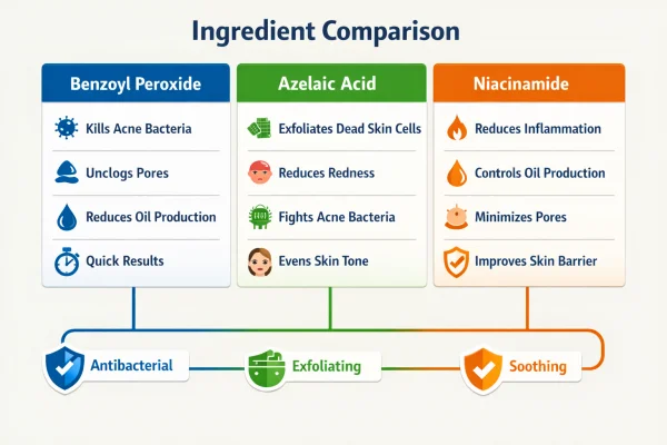 Acne treatment ingredient comparison
