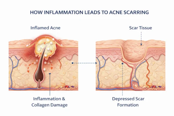 How inflammation leads to acne scarring