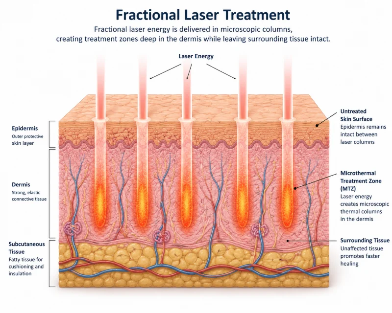 Fractional laser treatment diagram