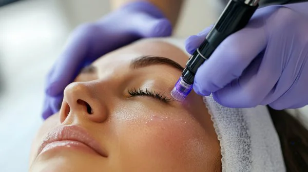 Microneedling or Radio-Frequency Treatment In-Progres
