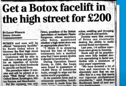 Boots and Superdrug  – Toxins & Fillers - Why were they not Successful?